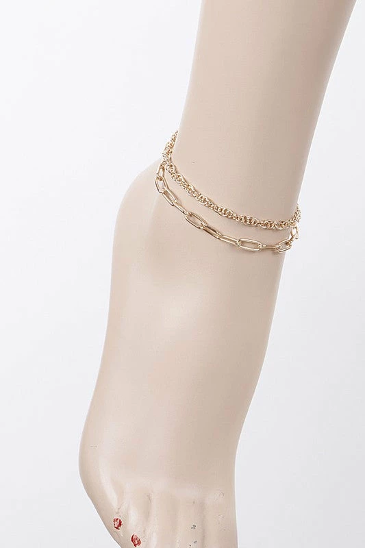 Emprada Gold Double Chain Anklet 1 Emprada Gold Double Chain Anklet