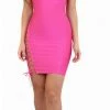 Emprada Dresses Jennie Pink Lace Up Bandage Dress