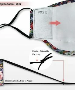 Emprada Pink Adjustable Reusable Face Mask 6 Emprada Pink Adjustable Reusable Face Mask