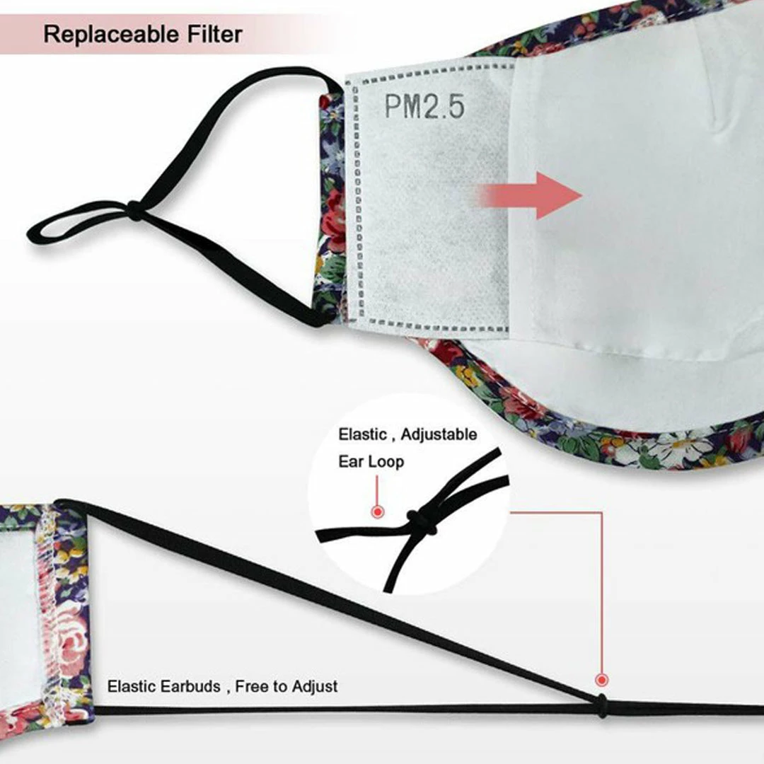 Emprada Pink Adjustable Reusable Face Mask 3 Emprada Pink Adjustable Reusable Face Mask