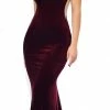 Emprada Dresses Ginevra Burgundy Velvet Gown