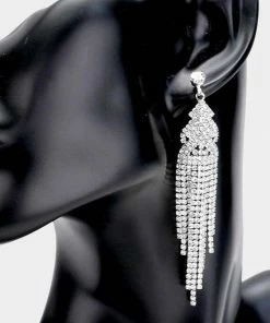 Emprada Accessories Rhinestone Multi Strand Drop Earrings