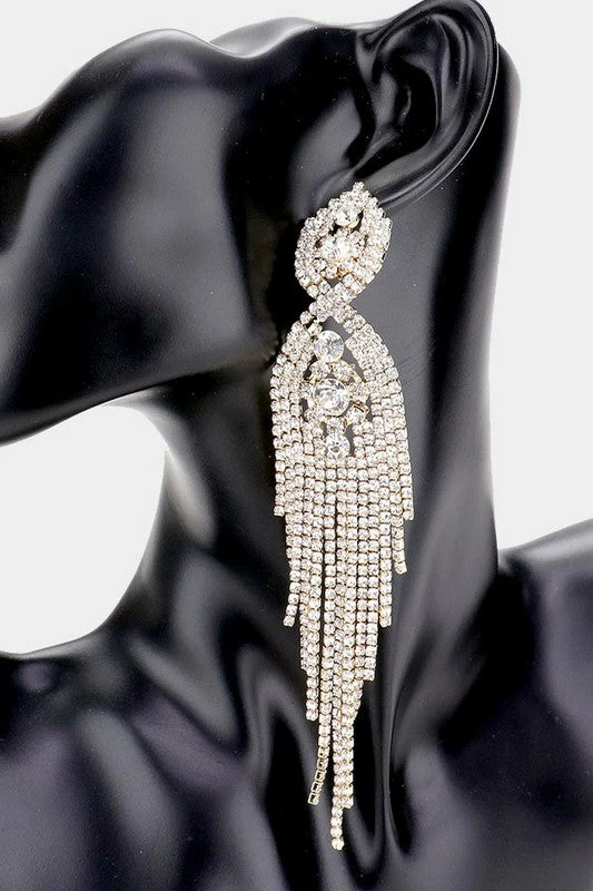 Emprada Accessories Rhinestone Long Drop Statement Earrings 1 Emprada Accessories Rhinestone Long Drop Statement Earrings