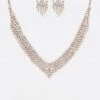 Emprada Rhinestone Rose Gold Necklace, Earrings & Bracelet Set Accessories