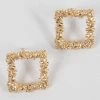 Emprada Accessories Textured Gold Square Earrings