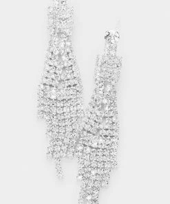 Emprada Accessories Rhinestone Fringe Earrings