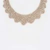 Emprada Accessories Rhinestone Gold Scallop Collar Necklace & Earrings Set