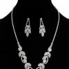 Emprada Crystal Rhinestone Clear Pave Necklace & Earrings Set