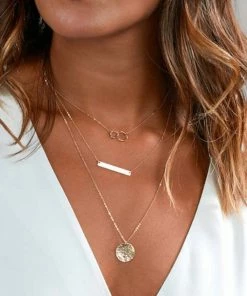 Emprada Accessories Gold Coin And Bar Necklace