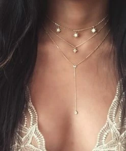 Emprada Stars Gold Pendant Necklace Accessories