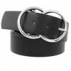 Emprada Double O Silver Metal Ring Buckle Belt Accessories