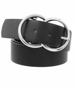 Emprada Double O Silver Metal Ring Buckle Belt Accessories
