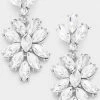 Emprada Marquise Glass Crystal Oval Vine Earrings