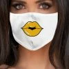 Emprada Lips Yellow White Women's Reusable Face Mask Masks