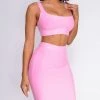 Emprada Milly Pink Bandage Top And Skirt Set