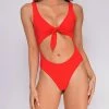 Emprada Swim Pasadena Red Knotted Front Monokini