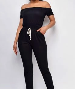 Emprada Rise And Lounge Black Off Shoulder Jumpsuit