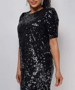 Emprada Renee Black Sequin Dress Dresses