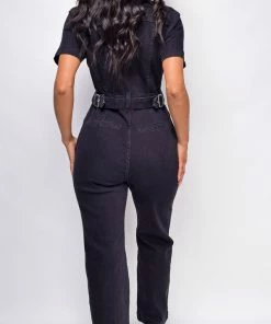 Emprada Vitoria Black Denim Jumpsuit Jumpsuits & Rompers 6 Emprada Vitoria Black Denim Jumpsuit Jumpsuits & Rompers