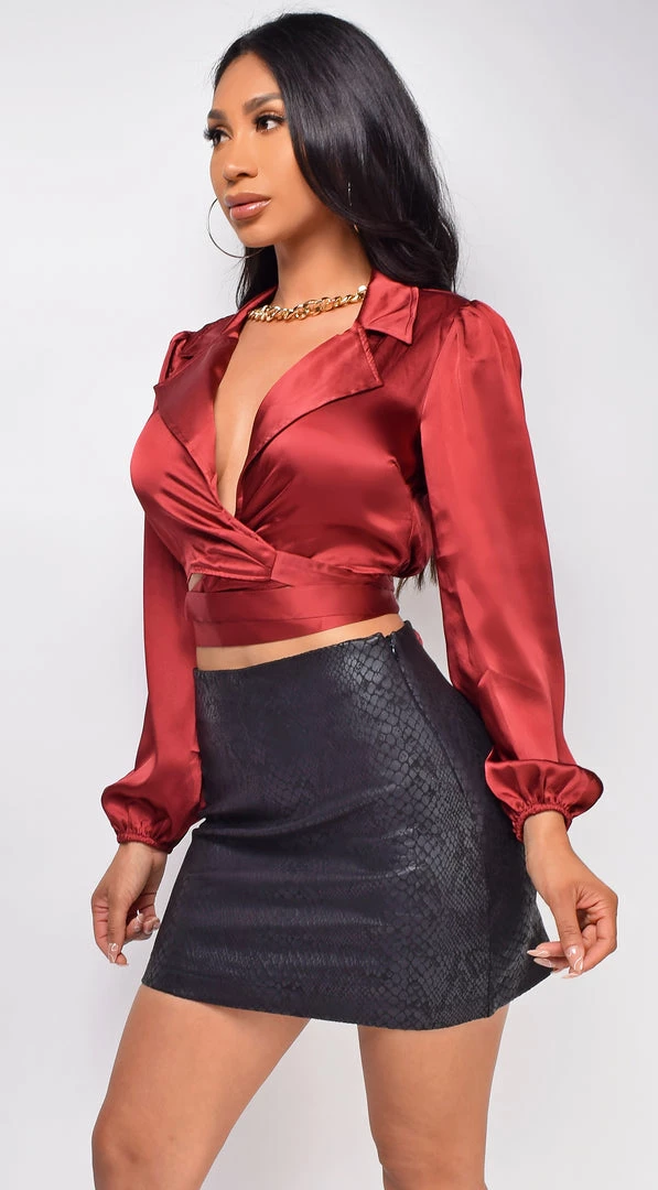 Emprada Eleni Black Snake PU Leather Skirt 3 Emprada Eleni Black Snake PU Leather Skirt