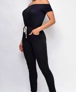 Emprada Rise And Lounge Black Off Shoulder Jumpsuit