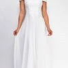 Emprada Fae Off White Shoulder Lace Detail Bridal Gown Dress
