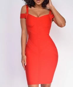 Emprada Dresses Whitney Red Bandage Dress