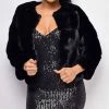 Emprada Tamar Black Faux Fur Coat Outerwear