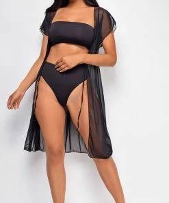 Emprada Swim Aysia Black Tie Up Cover Up