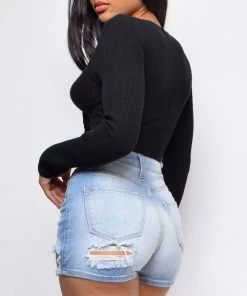 Emprada Gabriella Black Front Tie Top Tops 5 Emprada Gabriella Black Front Tie Top Tops