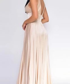 Emprada Dresses Everleigh Nude Satin Gown