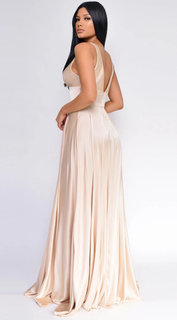 Emprada Dresses Everleigh Nude Satin Gown 2 Emprada Dresses Everleigh Nude Satin Gown