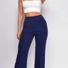 Emprada Ellery Navy Blue High Waist Flare Pants