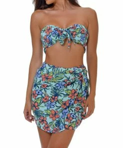 Emprada Dresses Jamaica Blue Floral Top And Skirt Set