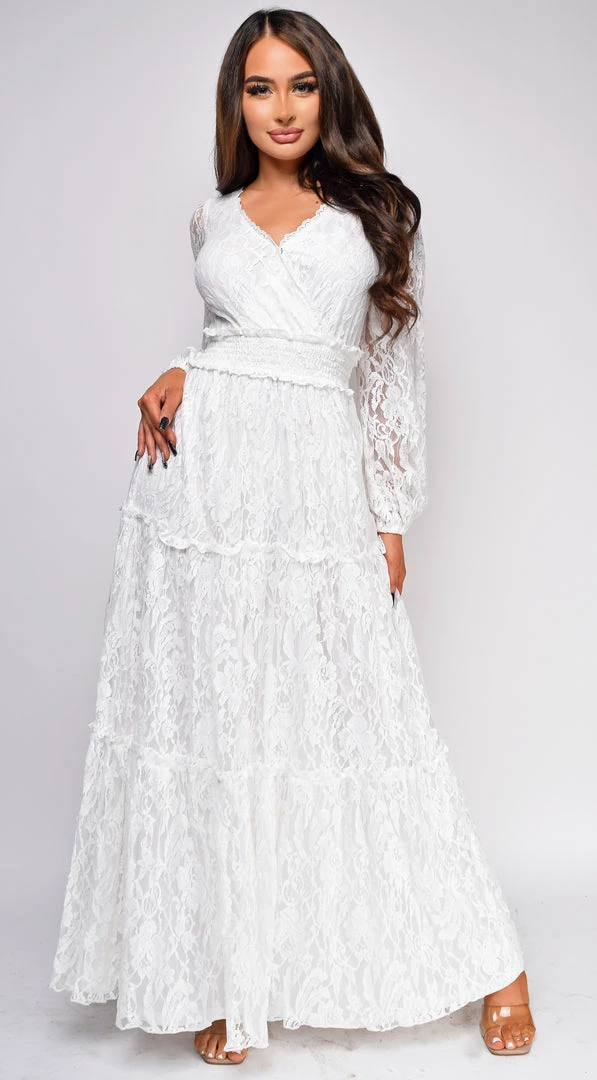 Emprada Havana White Surplice Neck Maxi Dress 4 Emprada Havana White Surplice Neck Maxi Dress