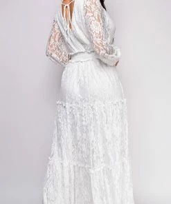 Emprada Havana White Surplice Neck Maxi Dress 6 Emprada Havana White Surplice Neck Maxi Dress