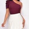 Emprada Zenni Mulberry Purple One Shoulder Top