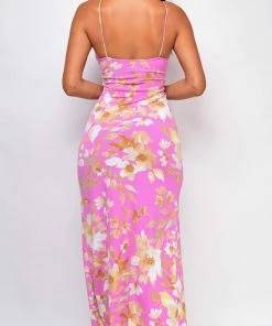 Emprada Dresses Brie Pink Floral Print Maxi Dress