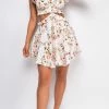 Emprada Dresses Camberly White Floral Cut Out Dress
