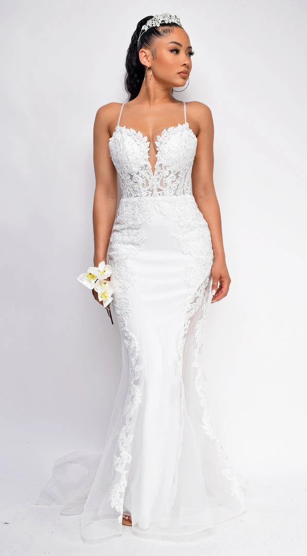 Emprada Dresses Esmee White Lace Bridal Gown 1 Emprada Dresses Esmee White Lace Bridal Gown