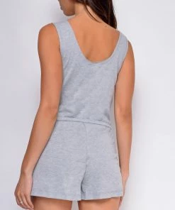 Emprada Chaya Grey Pocket Sleeveless Romper Loungewear