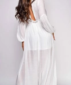 Emprada Dresses Pirae White Button Down Maxi Dress 7 Emprada Dresses Pirae White Button Down Maxi Dress