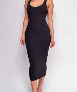 Emprada Kamila Black Midi Dress