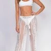 Emprada Long Island White Mesh Lace Cover Up Pants