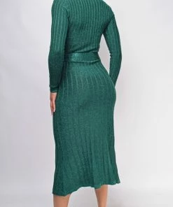 Emprada Dresses Payne Green Lurex Sparkle Ribbed Sweater Dress 6 Emprada Dresses Payne Green Lurex Sparkle Ribbed Sweater Dress