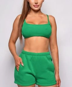 Emprada Loungewear Go For It Green Shorts & Crop Top Lounge Set