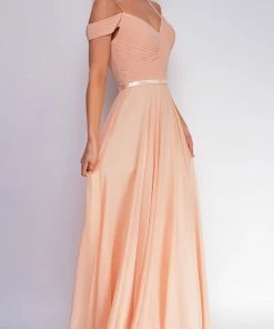 Emprada Kinsley Champagne Beige Pleated Maxi Dress Dresses