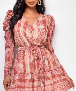 Emprada Peru Pink Multi Color Print Dress Dresses