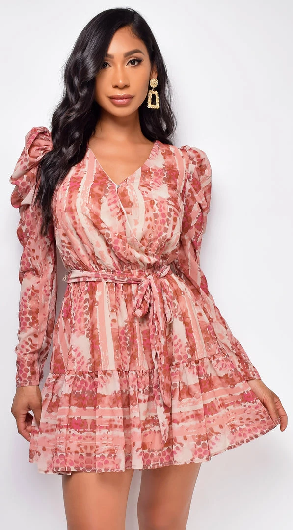 Emprada Peru Pink Multi Color Print Dress Dresses 1 Emprada Peru Pink Multi Color Print Dress Dresses