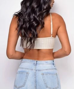 Emprada Magnolia Beige Cut Out Bodysuit Tops